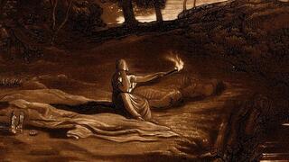 רצפה מגוננת על גופות בניה – ציור של ויליאם טרנר מהמאה ה-19