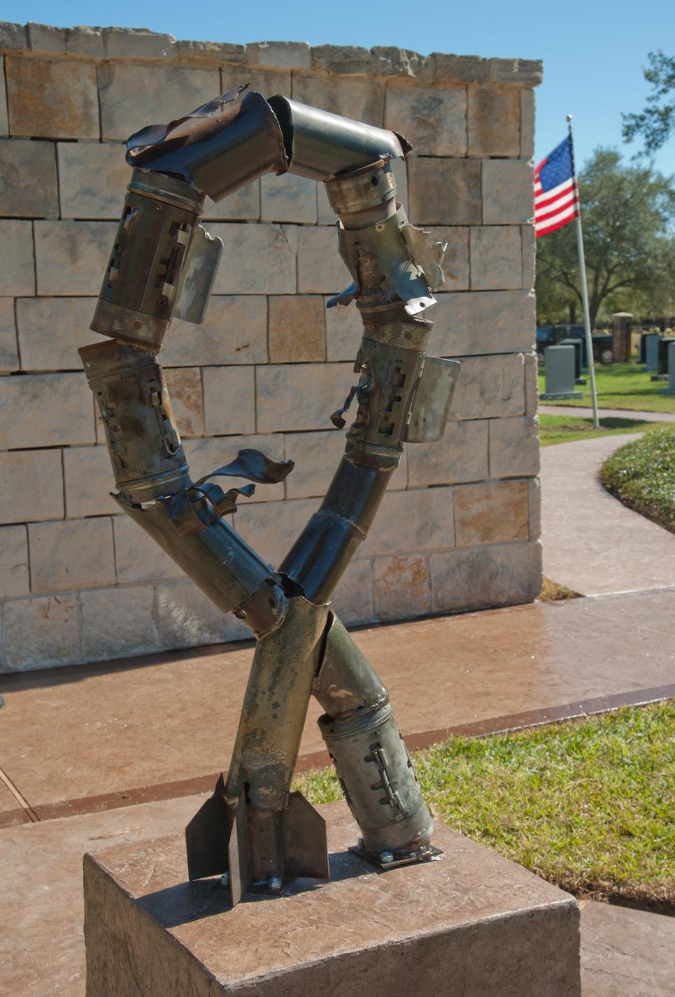 Oct 7 Memorial made from fragments of Iranian missiles (Photo: Chuck Thompson) Oct 7 Memorial