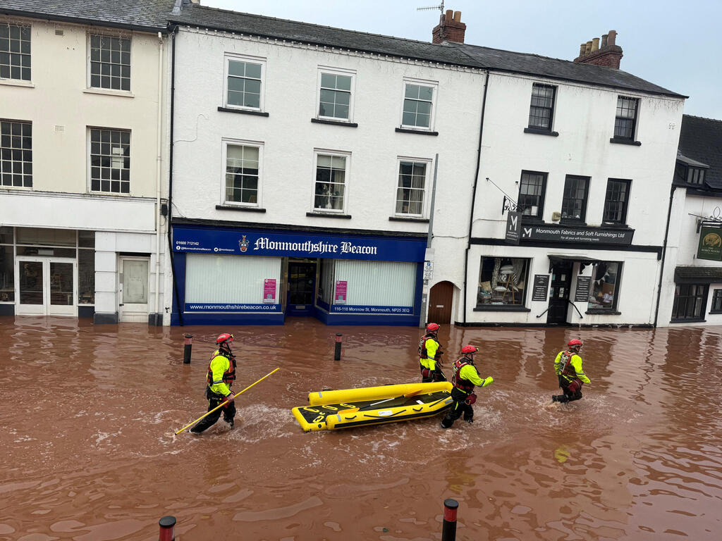 'Significant flooding in parts of Wales' (Photo: Kim Kaos/via REUTERS) הצפות ב וויילס בריטניה הסופה קלאודיה
