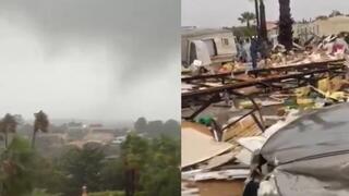 פורטוגל סופה קלאודיה טורנדו אתר קמפינג נהרס