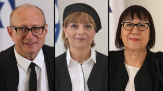 גילה כנפי-שטייניץ, יעל וילנר, ואלכס שטיין שופטי בית המשפט העליון