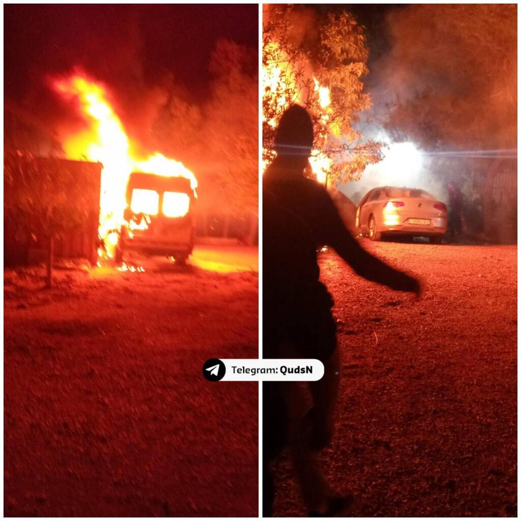 דיווח פלסטיני על תקיפה נרחבת מצד מתנחלים תוך שריפת מכוניות פלסטיניות בכפר אל-ג'בעה דרום-מערבית לבית לחם.