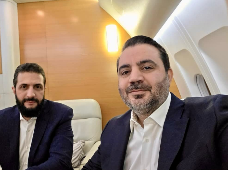 Ahmad al-Sharaa and Asaad al-Shaibani א-שיבאני וא-שרע במטוס