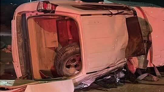 הרכב שהתהפך במרדף משטרתי ליד דימונה 