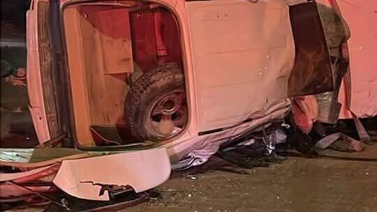 Перевернувшаяся возле Димоны машина הרכב שהתהפך במרדף משטרתי ליד דימונה