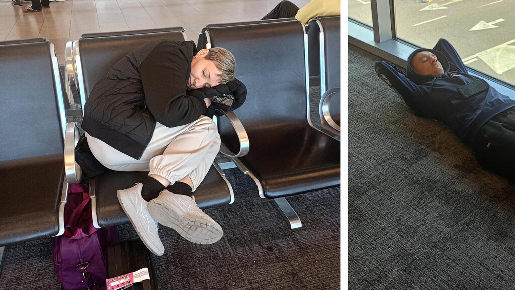 Мама и брат Бориса Зильбермана в аэропорту Бен-Гурион (Фото: личный архив) Подпись: Мама и брат Бориса Зильбермана в аэропорту Бен-Гурион