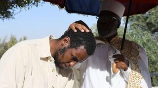 אברה מנגיסטו עם הקייסים בתפילת חג הסיגד בירושלים