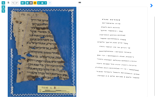 הצגת התעתוק האוטומטי לצד הדף