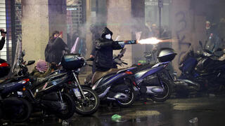 הפגנה בבולוניה לפני המשחק של מכבי ת"א נגד וירטוס