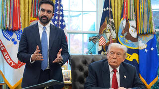 ראש העיר ניו יורק זוהרן ממדאני עם נשיא ארה"ב דונלד טראמפ בבית הלבן 