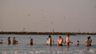 נופשים בחוף בוגרשוב