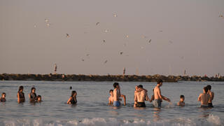 נופשים בחוף בוגרשוב