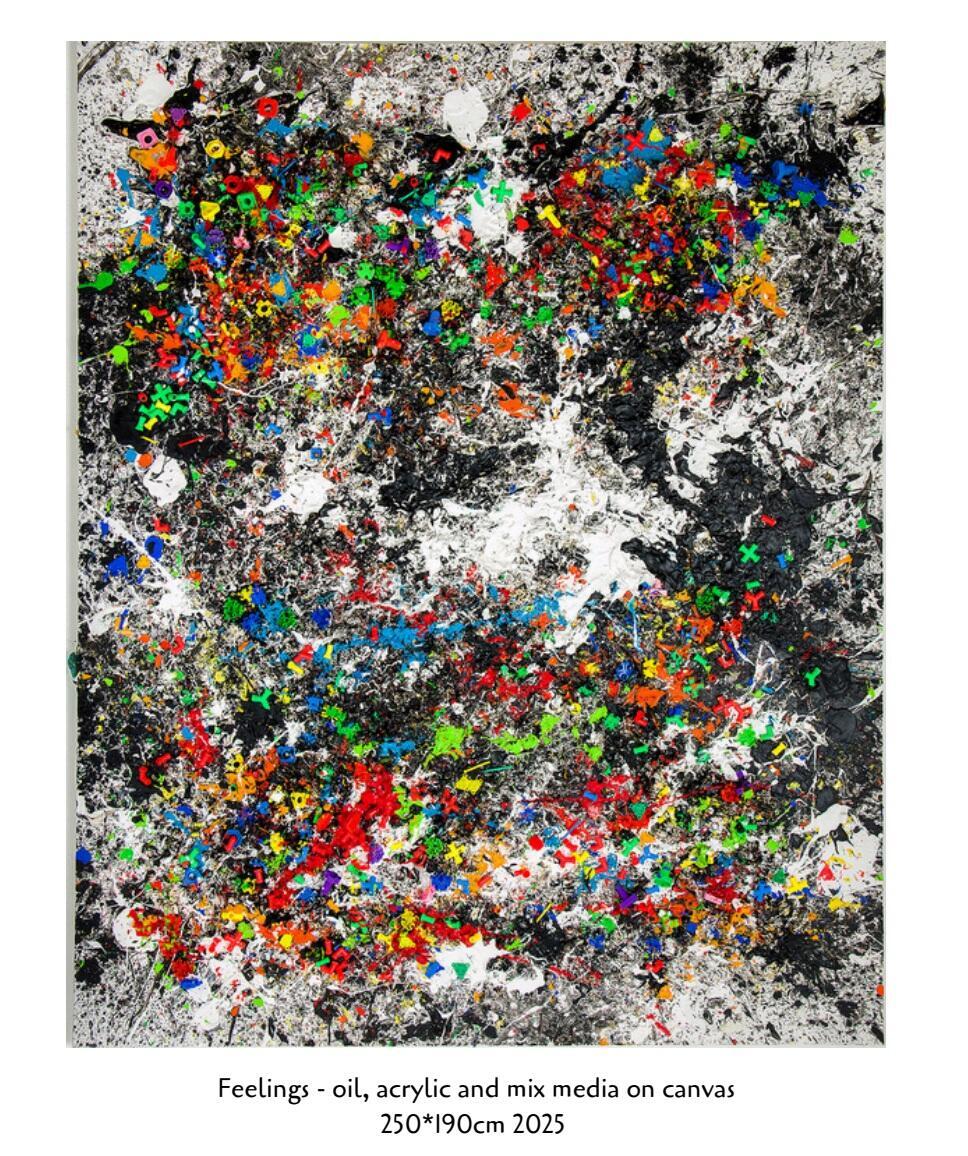 Feelings - oil, acrylic and mix media on canvas 250*190cm 2025 halaby