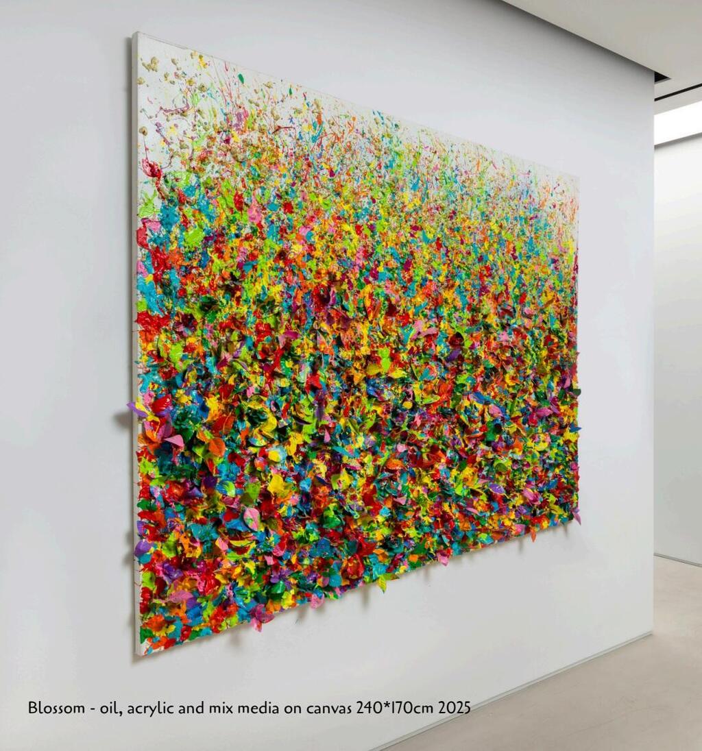 Blossom - oil, acrylic and mix media on canvas 240*170cm 2025 Sam Halaby