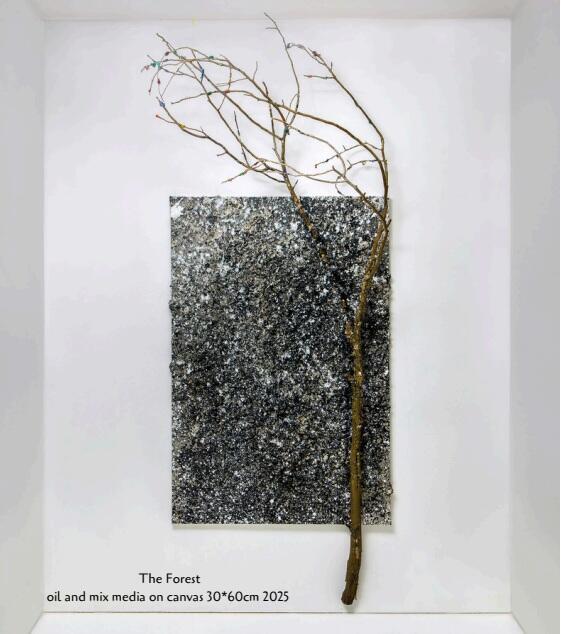 The Forest oil and mix media on canvas 30*60cm 2025 Sam Halaby
