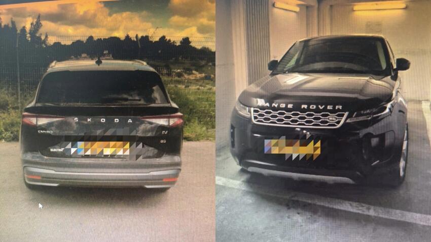 Две из похищенных машин (Фото: пресс-служба полиции) שניים מרכבי היוקרה שמכרו הנוכלים