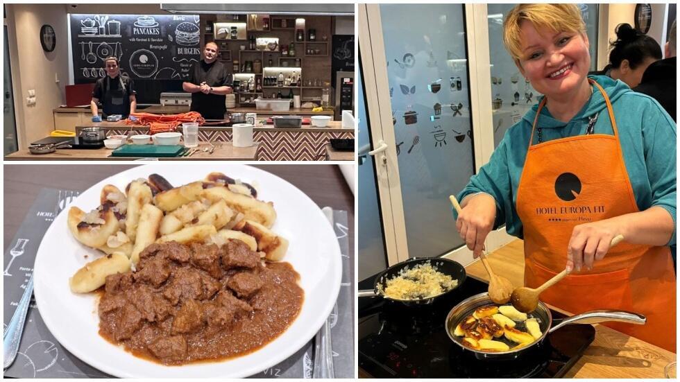 На кулинарном мастер-классе в Венгрии под руководством шеф-поваров Андраша и Алексы (Фото: частный архив) На кулинарном мастер-классе в Венгрии