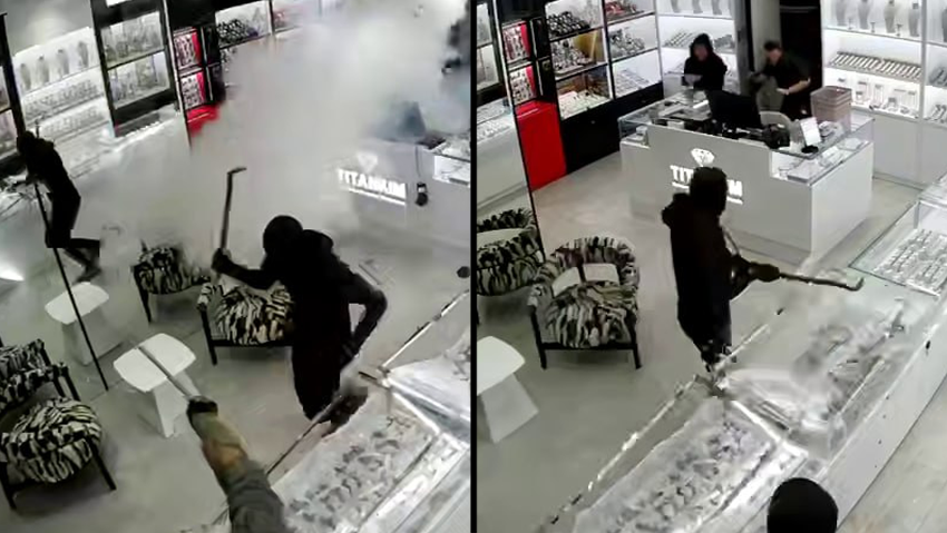 תיעוד: ניסיון שוד של חנות תכשיטים באופקים