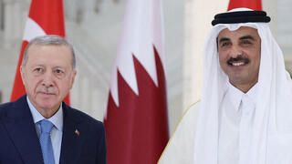 פגישה של נשיא טורקיה רג'פ טאיפ ארדואן ואמיר קטאר תמים בן חמד אל-ת'אני