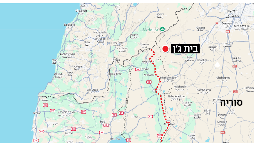 Красной точкой обозначен город Бейт-Джан Красной точкой обозначен город Бейт-Джан
