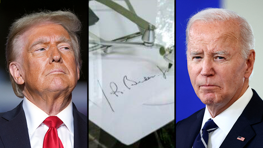 Donald Trump and Joe Biden (Photo: White House, Evan Vucci/ AP, Liesa Johannssen/ Reuters) העט האוטומטי