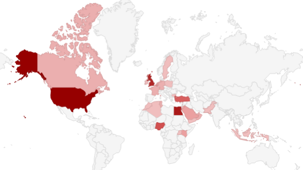 Fake X account world map