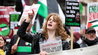 הפגנה מפגינים פרו פלסטינים לונדון בריטניה