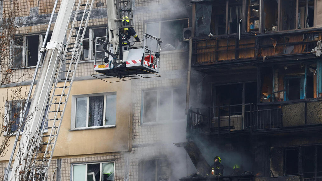 הרס בעקבות מתקפה של רוסיה על קייב אוקראינה