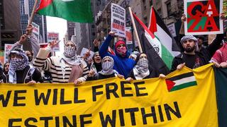 Пропалестинская акция в Нью-Йорке 9 октября 2023 года 