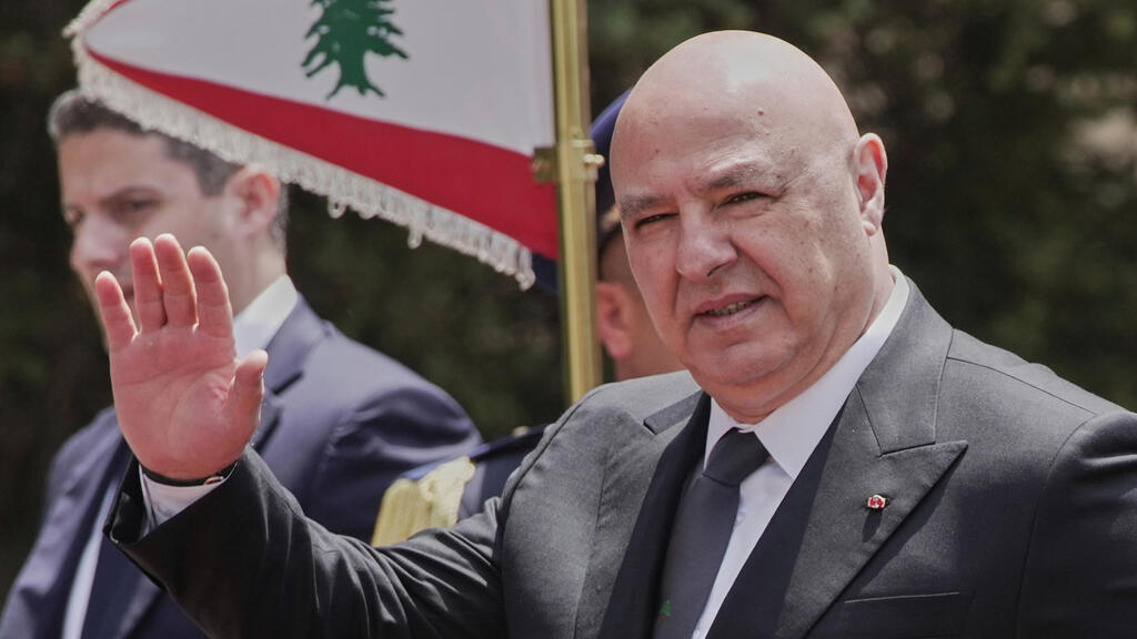 נשיא לבנון ג'וזף עאון 21 במאי ארכיון