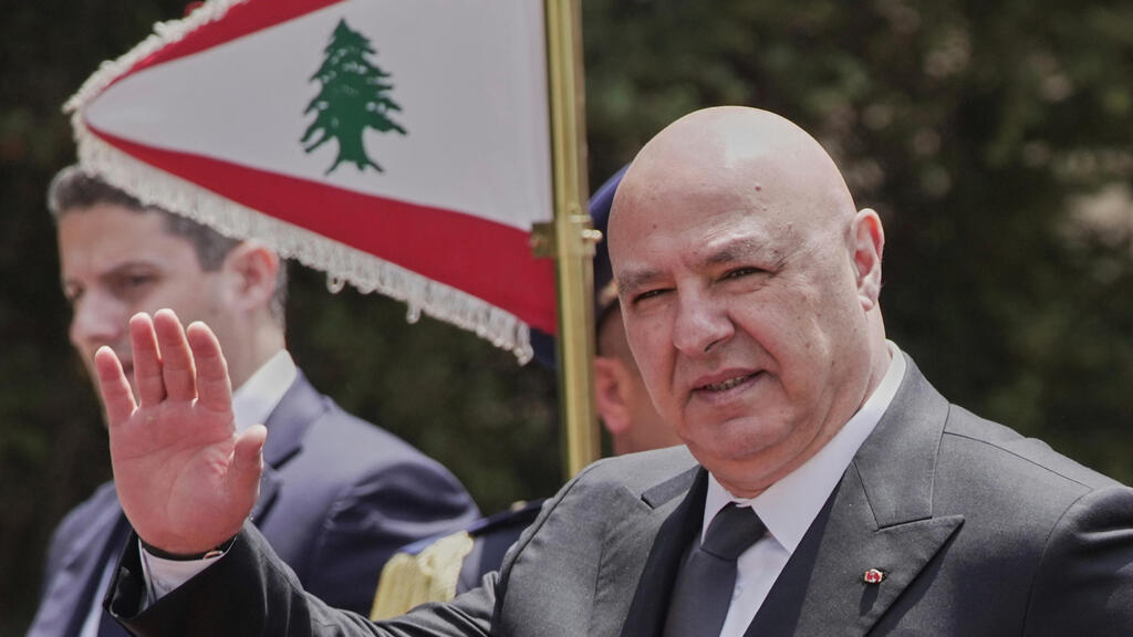נשיא לבנון ג'וזף עאון 21 במאי ארכיון