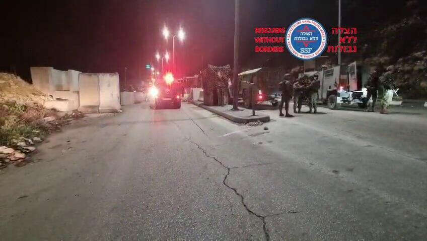 Photo: Rescuers Without Borders זירת פיגוע הדריסה באזור חברון