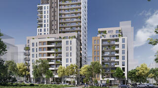 הדמיית מיזם התחדשות עירונית ברחוב ההסתדרות בחולון של חברת אבגד