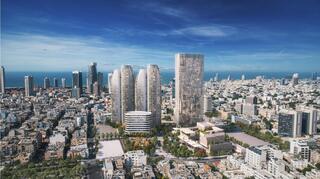 הדמיית מתחם מגורים ותעסוקה שמתוכנן להיבנות במקום התחנה המרכזית הישנה