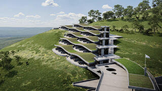 מלון עם גג ירוק