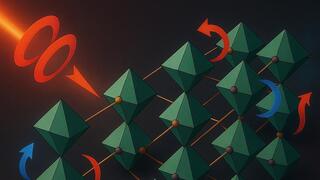 מדידה של אור על גבי גביש הדומה למבנה החומר הנמדד. לאור יש קיטוב מעגלי ובאמצעותו ניתן למדוד את התגובה הכיראלית של החומר, שמיוצגת על יד החיצים הכחולים והאדומים המסתובבים בכיוונים שונים