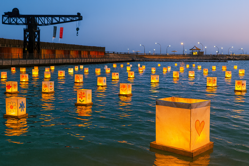 'Wish Candle' at Tel Aviv Port (Photo: Shay Greenberg) נר המשאלות נמל תל אביב