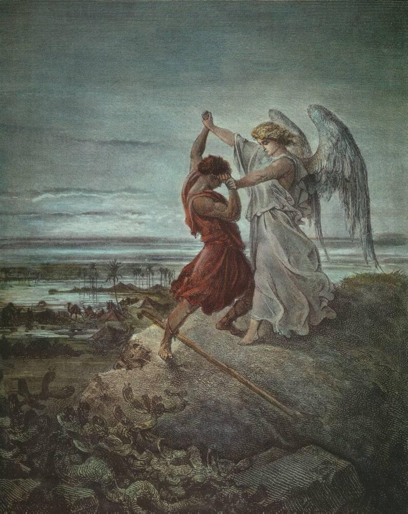 Jacob Wrestling with the Angel by Gustave Doré Jacob Wrestling with the Angel by Gustave Doré