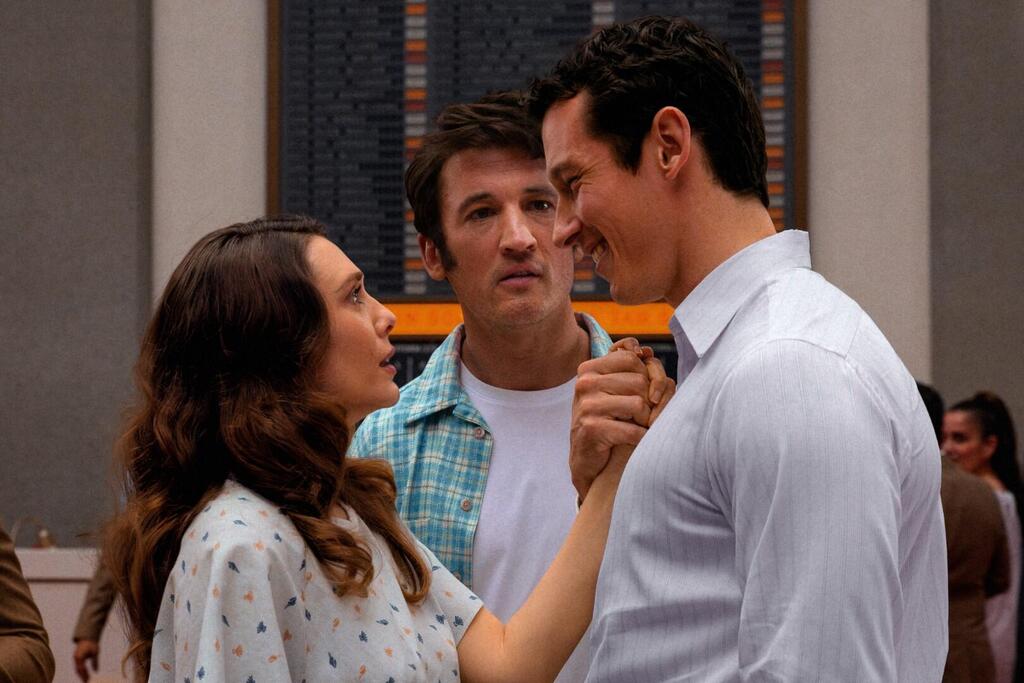 Elizabeth Olsen, Miles Teller and Callum Turner in 'Eternity' (Photo: Courtesy of Lev Cinemas) מתוך "נצח נצחים"