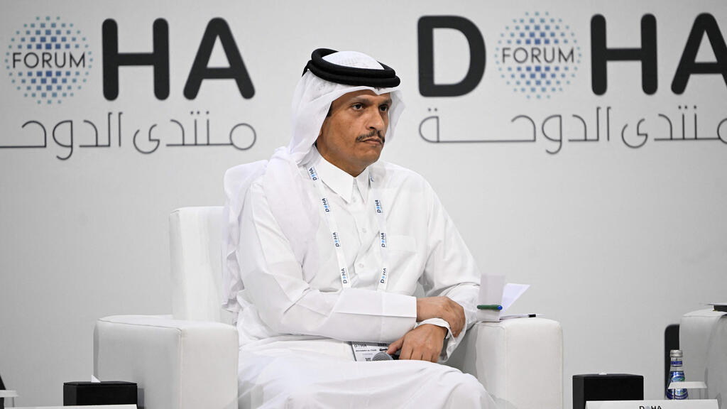 Qatari Prime Minister and Foreign Minister Mohammed Al‑Thani at the Doha Forum (Photo: Mahmud Hams / AFP) פורום דוחא, קטאר