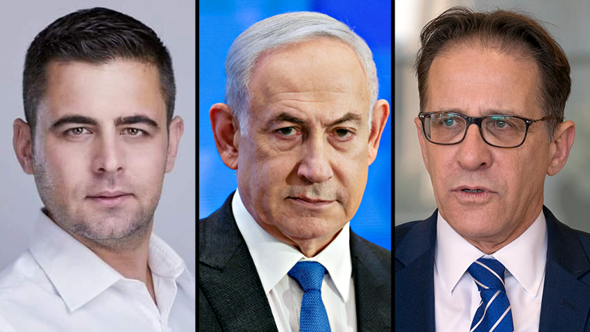 Attorney Ziv Agmon, Benjamin Netanyahu, Tzachi Braverman (Photo: Ofer Hajyoub, Chaim Goldberg/Flash90, Ohad Zwigenberg) זיו אגמון בנימין נתניהו צחי ברוורמן