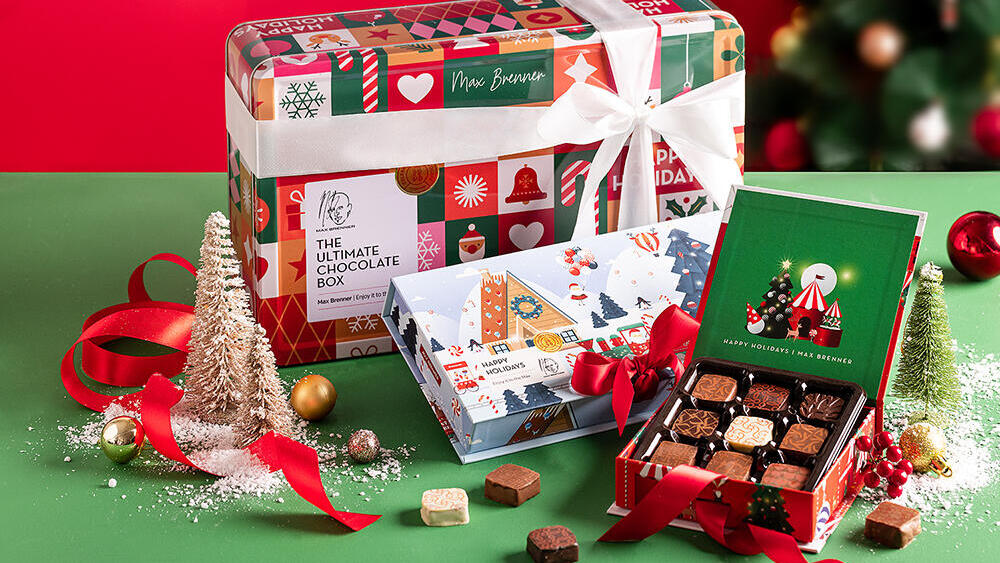 Новогодние наборы конфет от Max Brenner (Фото: Ditales, предоставлено Max Brenner) Новогодние наборы конфет от Max Brenner