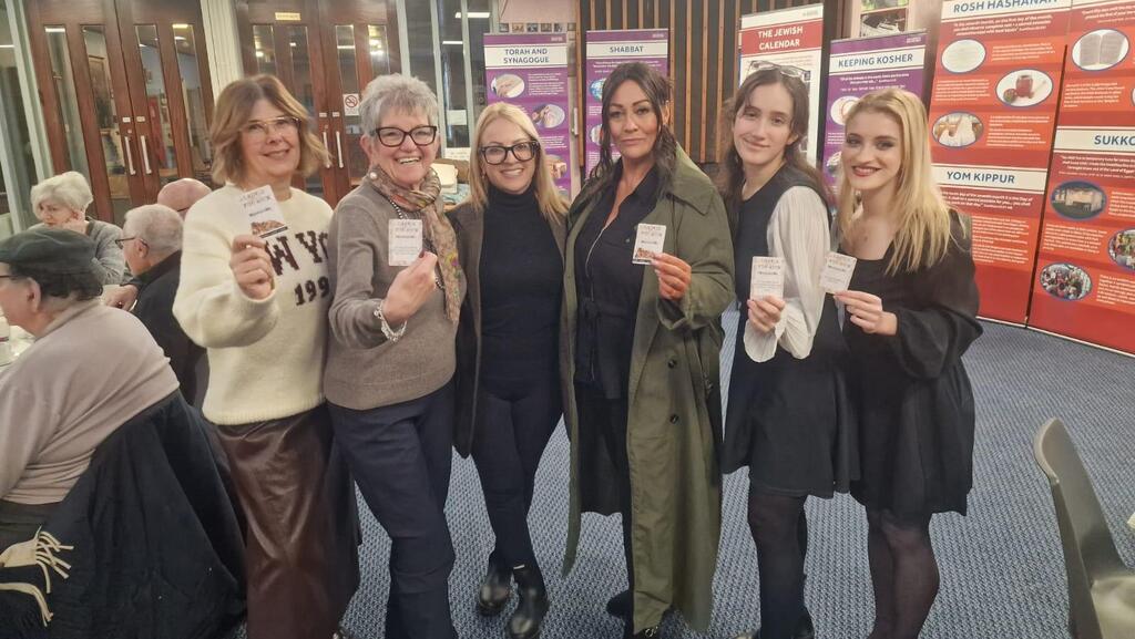 Ayelet Mamo Shai (third from left) with members of the Jewish community (photo: Ayelet Mamo Shai) אילת שי מאמו (שלישית משמאל) עם חברות בקהילה היהודית