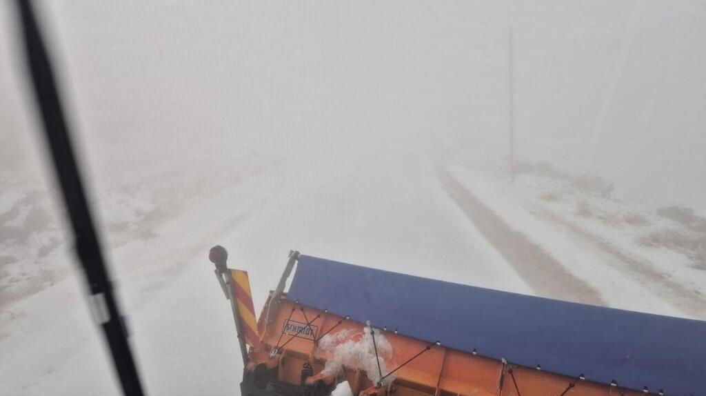 שלג במוצבי החרמון העליון