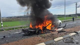 רכב נשרף בצומת נהלל