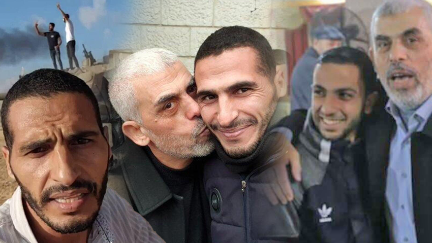'Journalist' Hassan Aslih with slain Hamas leader Yahya Sinwar 