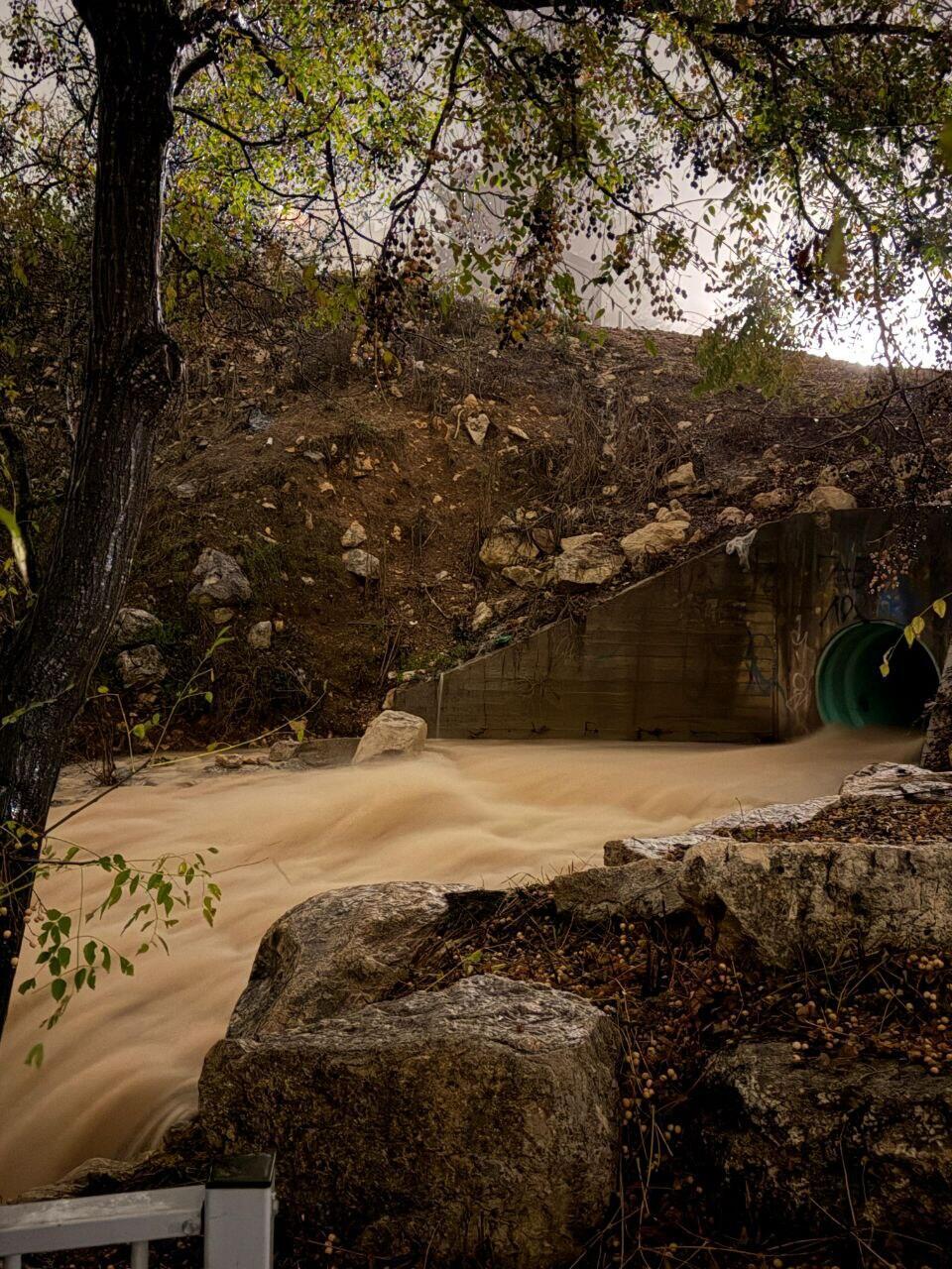 Flooding at Nof Ha'Galil (photo: Nof Hagalil spokeperson's office) נוף הגליל