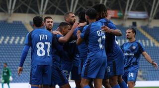 שחקני מכבי פתח תקווה מאושרים