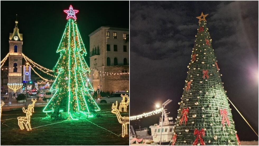 В этом году традиционная большая елка в Яффо стоит в порту 