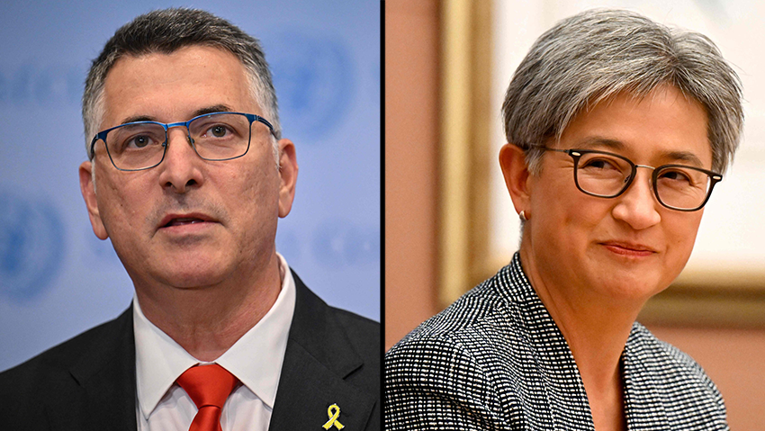 Penny Wong, Gideon Sa’ar (Photo: ANGELA WEISS / AFP) פני וונג, גדעון סער